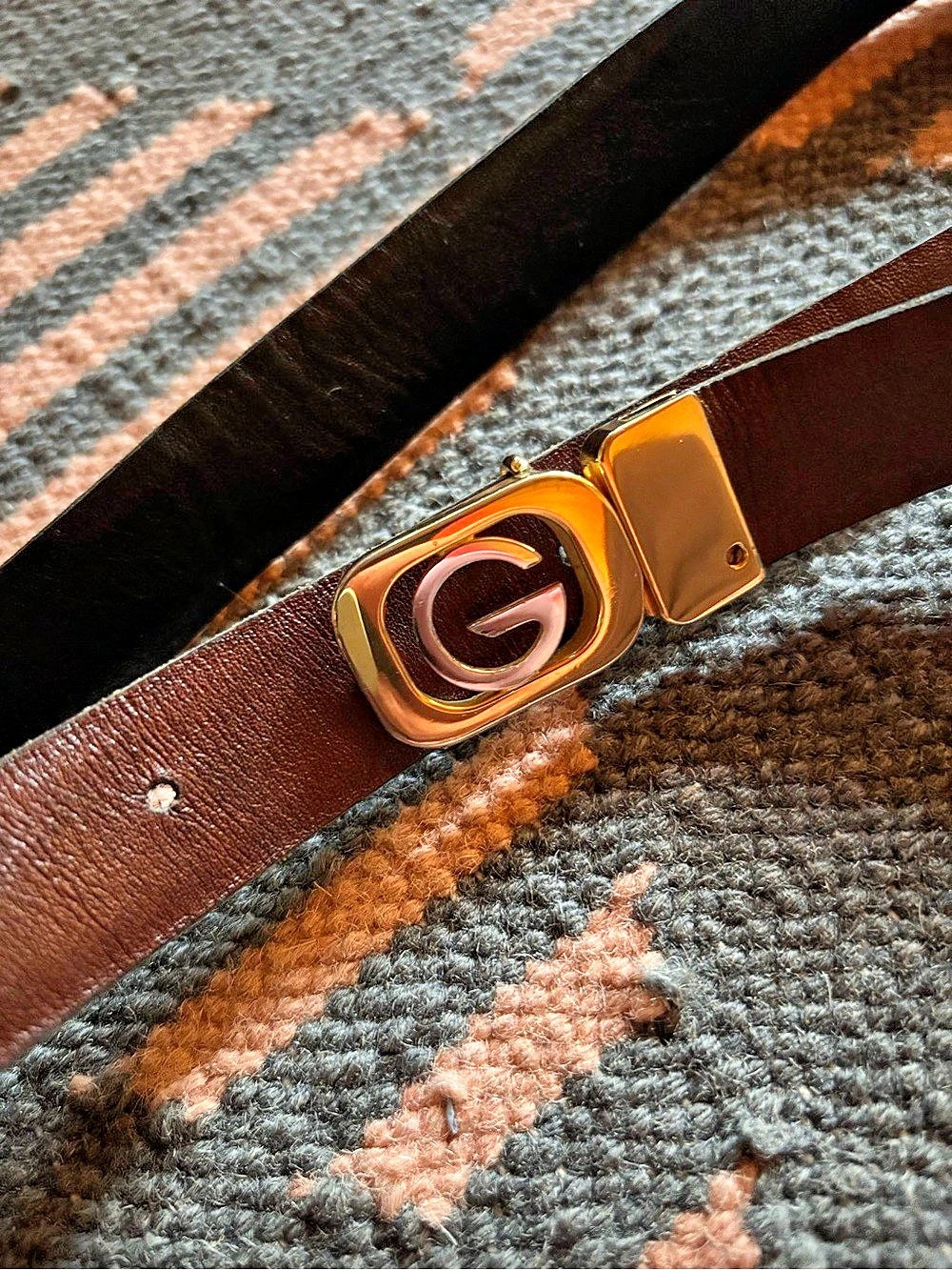 DUPE Gucci Belt in Brown & Black / 34